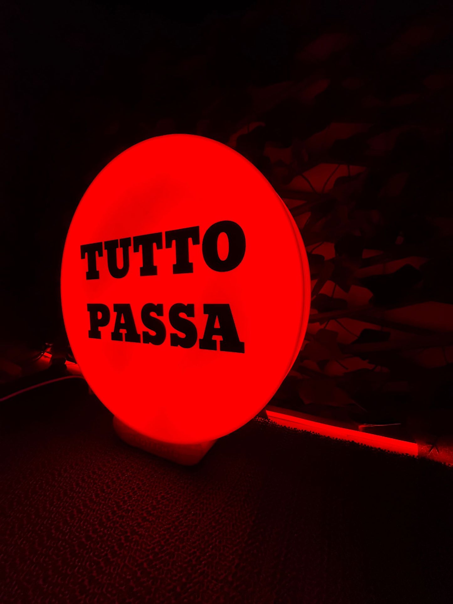 Lightbox 3D Tutto Passa con luce LED calda – lampada motivazionale artigianale Made in Italy