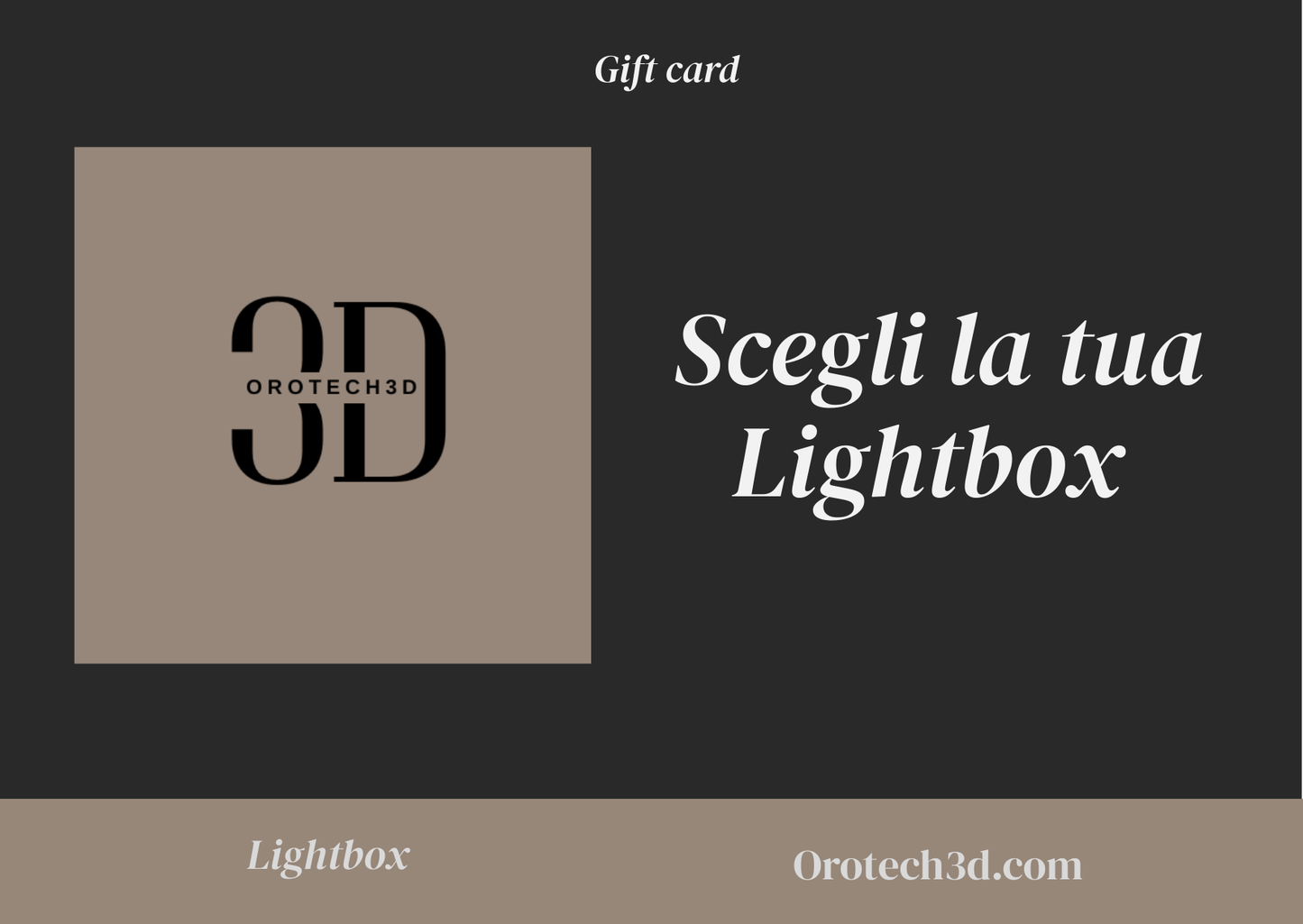 Buono Regalo OROTECH3D | Gift Card Lampade 3D