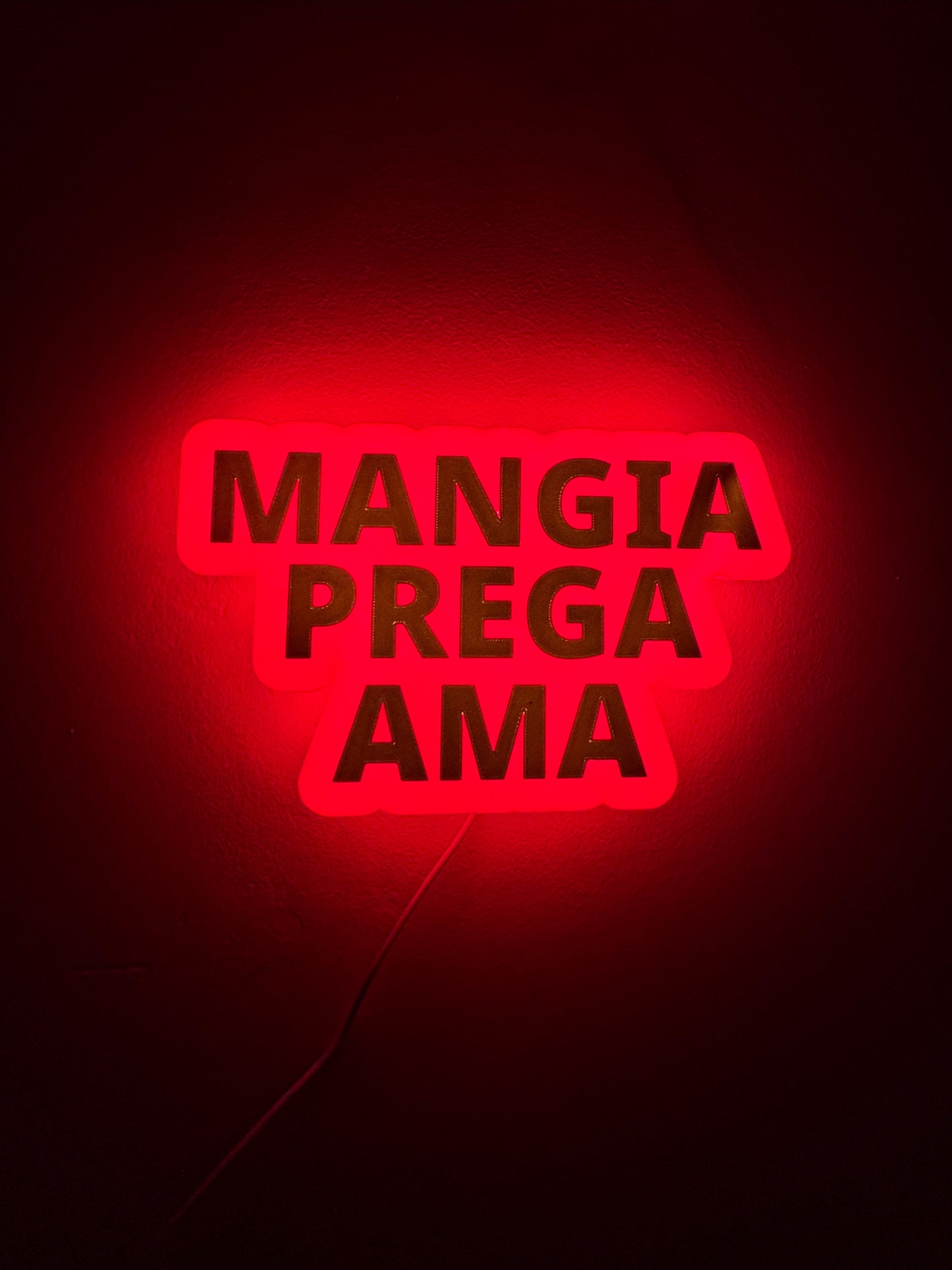LAMPADA 3D "MANGIA PREGA AMA"