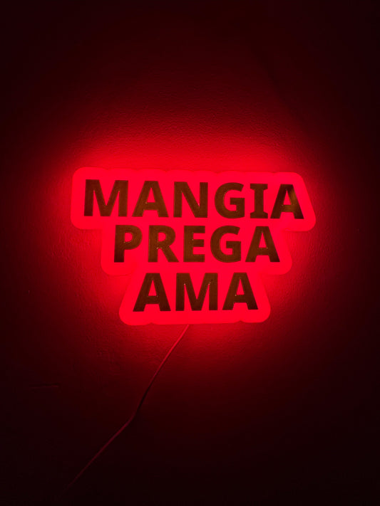LAMPADA 3D "MANGIA PREGA AMA"