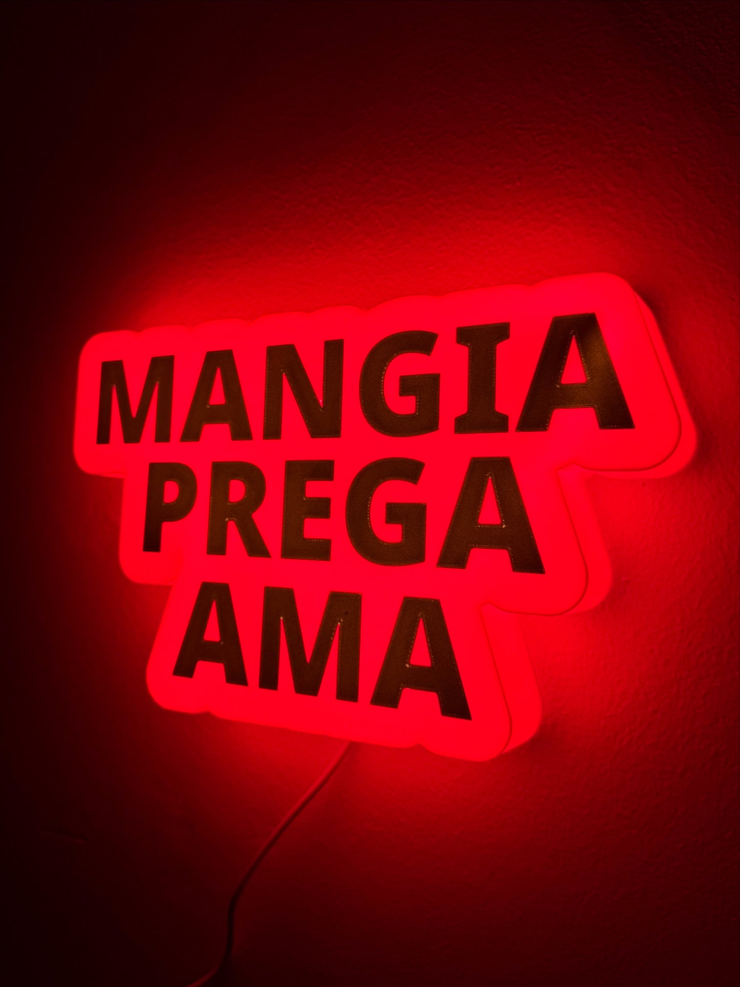 LAMPADA 3D "MANGIA PREGA AMA"