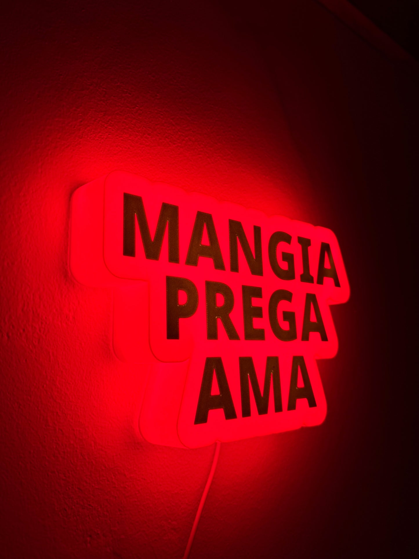 LAMPADA 3D "MANGIA PREGA AMA"