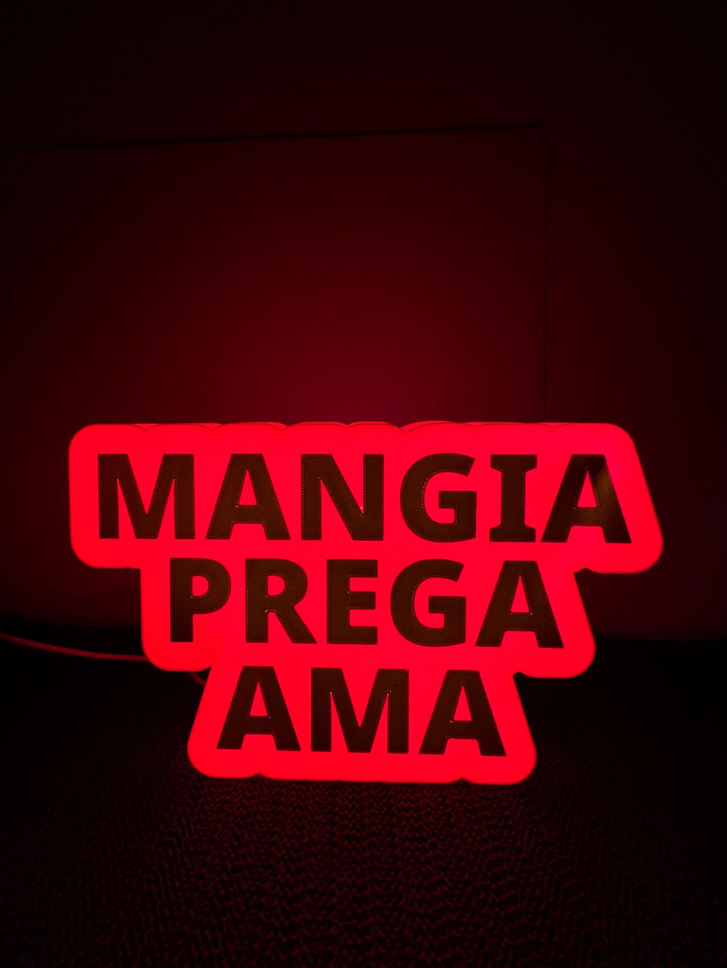 LAMPADA 3D "MANGIA PREGA AMA"