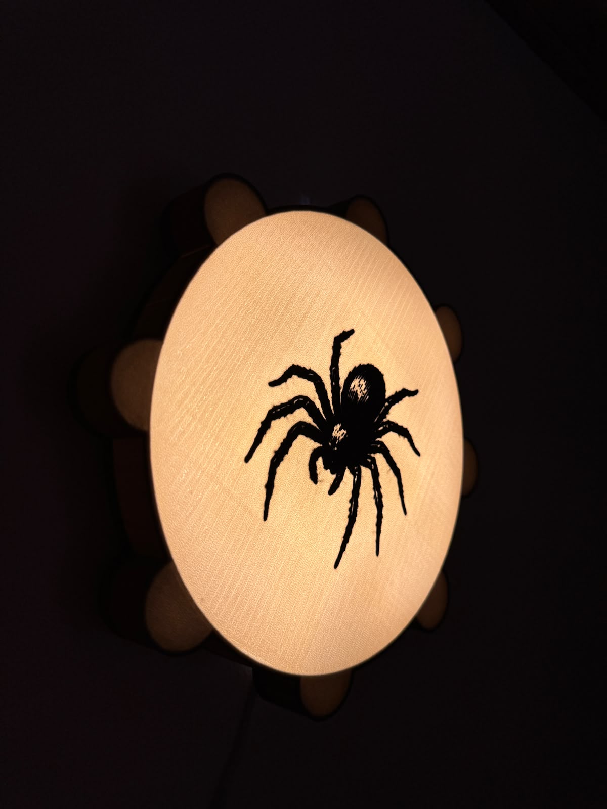 Lampada 3D Tamburello Salentino LED vista laterale destra