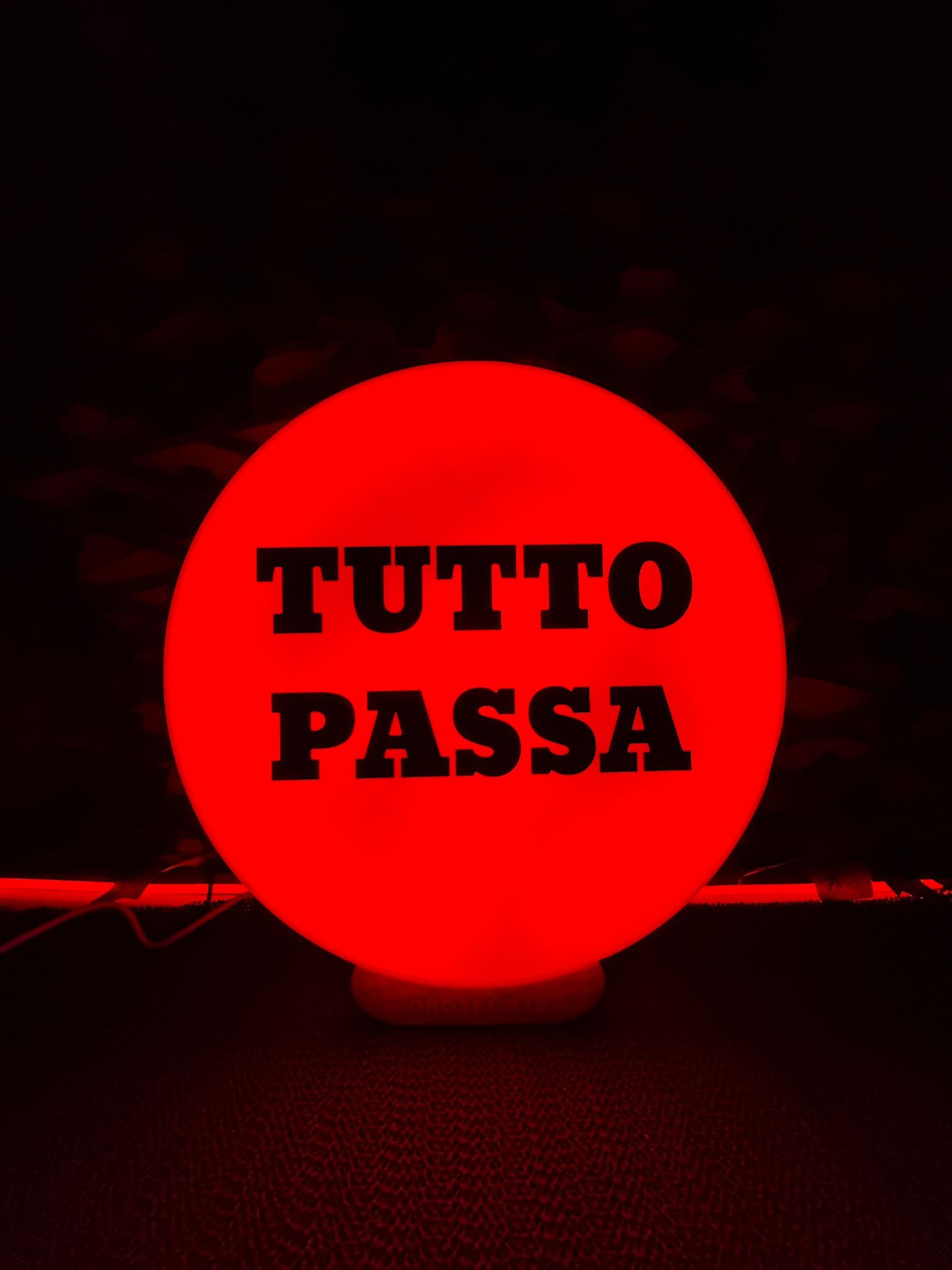 Lightbox 3D Tutto Passa con luce LED calda – lampada motivazionale artigianale Made in Italy
