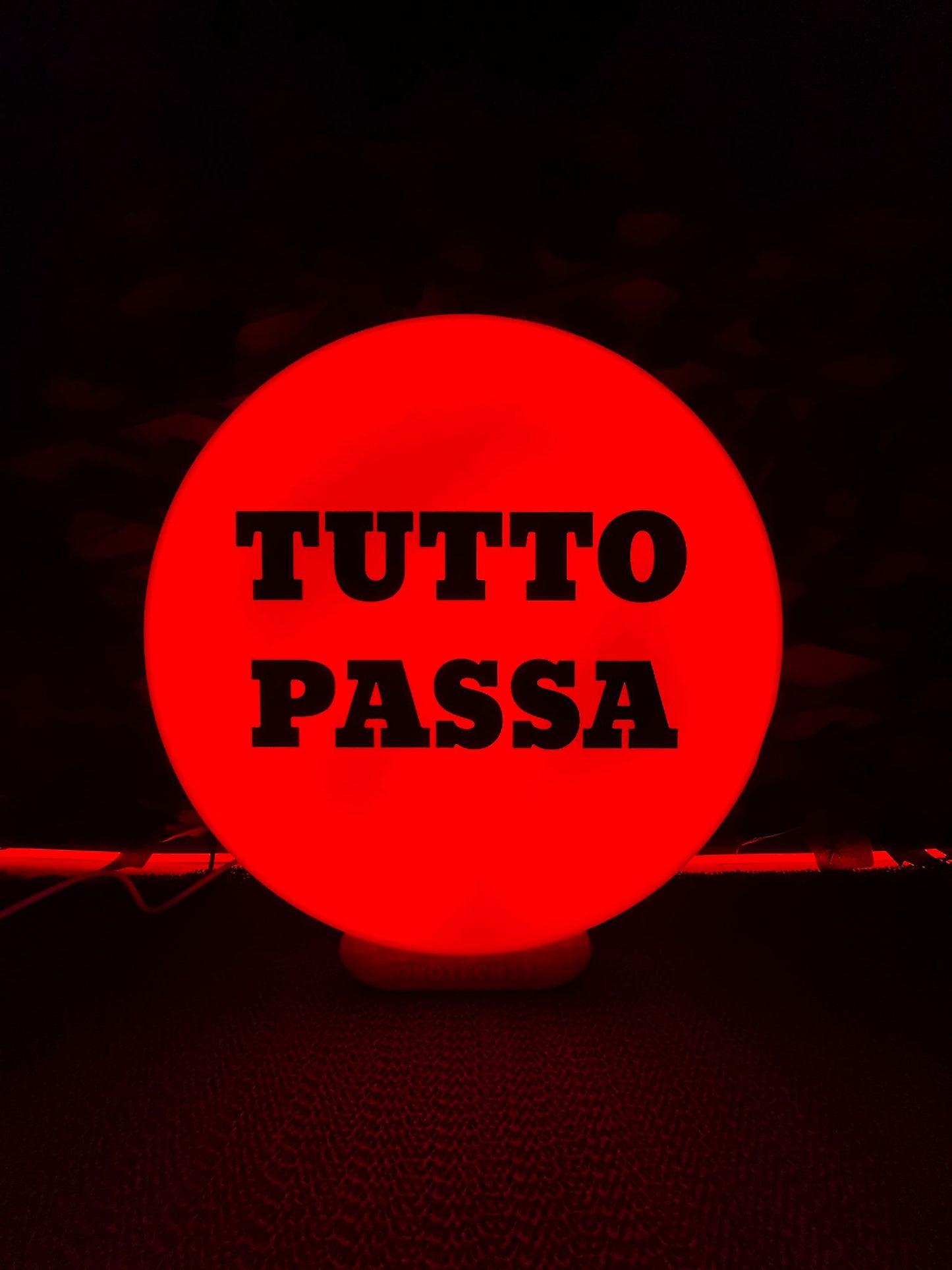 Lightbox 3D Tutto Passa con luce LED calda – lampada motivazionale artigianale Made in Italy