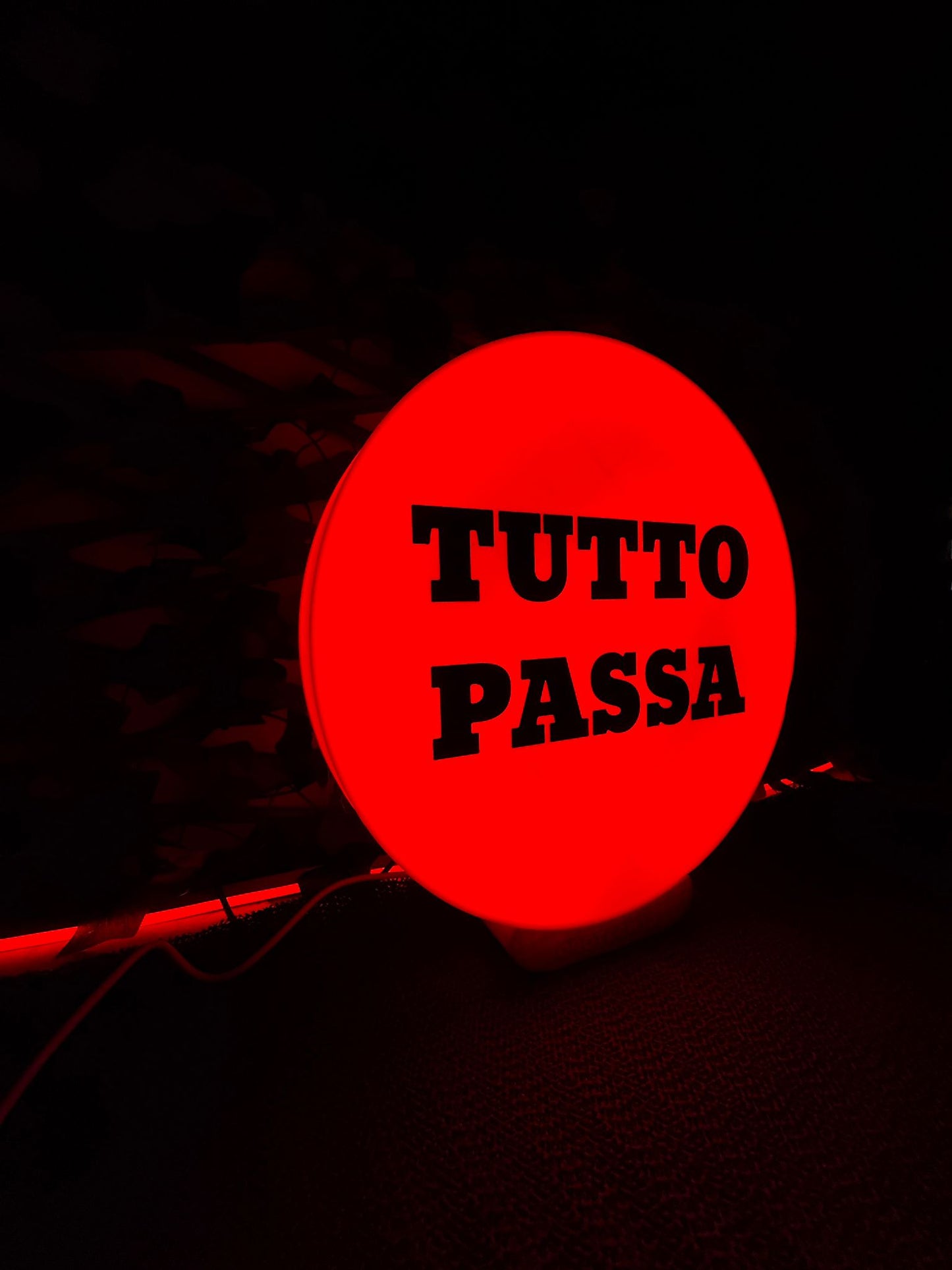 Lightbox 3D Tutto Passa con luce LED calda – lampada motivazionale artigianale Made in Italy